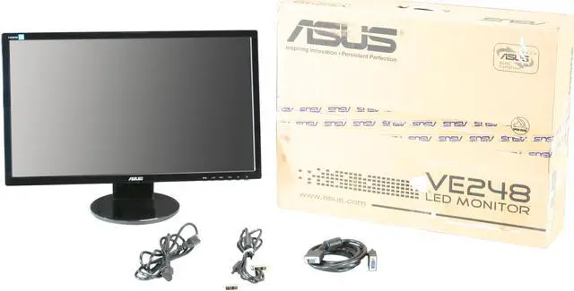 Alt view image 8 of 8 - ASUS VE248H Black 24" HDMI LED Backlight Widescreen LCD Monitor 250 cd/m2 ASCR 10,000,000 :1 W/ Speakers
