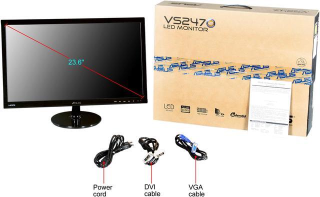 Alt view image 7 of 7 - ASUS VS Series VS247H-P 24" (Actual size 23.6") Full HD 1920 x 1080 60Hz HDMI VGA DVI-D SPLENDID Modes Widescreen LED Backlight LCD Monitor