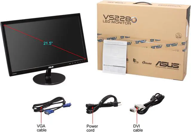 Alt view image 7 of 7 - ASUS VS Series VS228H-P 22" (21.5" Diagonal) Full HD 1920 x 1080 HDMI VGA DVI-D SPLENDID Video Intelligence Technology Asus Eye Care Flicker-Free Widescreen LED Backlight LCD Monitor