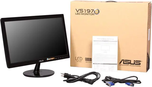 Alt view image 8 of 8 - ASUS VS Series VS197D-P Black 18.5" 5ms  LED Backlight Widescreen LCD Monitor 250 cd/m2 ASCR 50000000:1