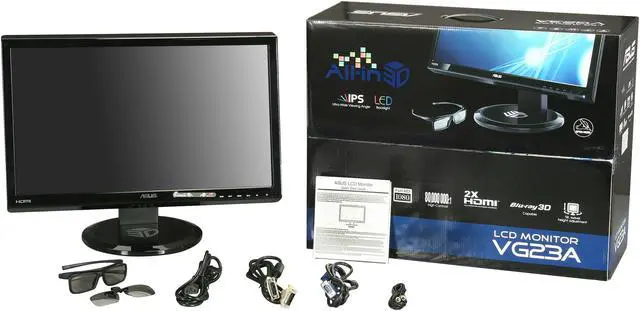 Alt view image 11 of 11 - ASUS VG Series VG23AH Black 23" 5ms HDMI Widescreen 3D LED Monitor 250 cd/m2 ASCR 80,000,000:1, IPS Panel, Height & Swivel Adjustable with Speaker and 3D Glasses