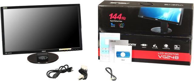 Alt view image 9 of 10 - ASUS VG248QE 24" Full HD 1920 x 1080 1ms (GTG) 144Hz DVI-D HDMI DisplayPort Built-in Speakers Asus Eye Care with Ultra Low-Blue Light & Flicker-Free Backlit LED NVIDIA 3D Gaming Monitor