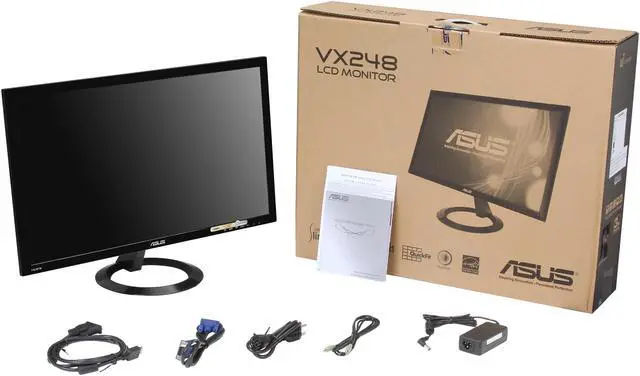 Alt view image 7 of 7 - ASUS VX248H 24" FHD 1920 x 1080 Gaming Monitor, 60 Hz 1ms Response Time (GTG), Flicker Free, Built-in Speakers