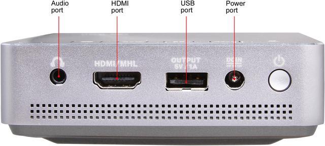 Alt view image 8 of 12 - Asus S1 Silver Portable LED Projector, 854 x 480, 1000:1, 200 ANSI Lumens, HDMI&MHL&USB, Built-in Speaker