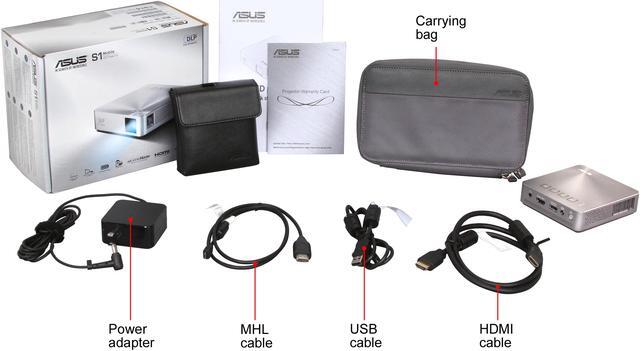 Alt view image 12 of 12 - Asus S1 Silver Portable LED Projector, 854 x 480, 1000:1, 200 ANSI Lumens, HDMI&MHL&USB, Built-in Speaker