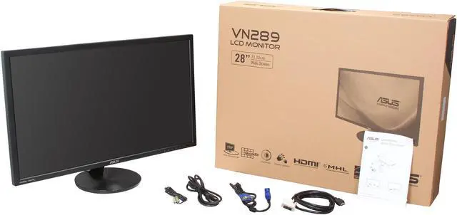 Alt view image 8 of 8 - ASUS VN289H Black 28" HDMI Ultra-Widescreen LED Backlight LCD Monitor ,300 cd/m2 ,ASCR 80000000:1 (3000:1) Built-in Speakers, Tilt Adjustable