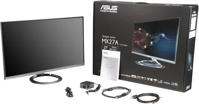 Alt view image 8 of 7 - ASUS Designo 27" 1440P Monitor (MX27AQ) - QHD (2560 x 1440), IPS, Eye Care, Frameless, DisplayPort, HDMI, Space Gray + Black