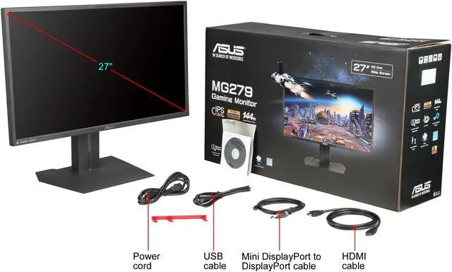 Alt view image 10 of 9 - ASUS 27" 1440P Gaming Monitor (MG279Q) - QHD (2560 x 1440), 178° Viewing, FreeSync