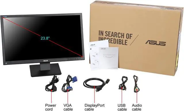 Alt view image 8 of 8 - ASUS Commercial Series C424AQ 23.8" Black 1920 x 1080 IPS LED Backlight LCD Monitor 250cd/m2, Built-in Speakers, Flick Free Technology, Ergonomic Tilt with 178 Degree Wide Viewing Angle