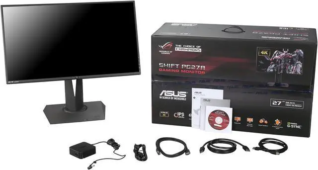 Alt view image 11 of 11 - Asus ROG Swift PG27AQ Black 27” 4K/UHD 3840X2160 IPS NVIDIA G-Sync Gaming Monitor with GamingPlus and Gaming Visual Technology, built in speakers , Tilt,Swivel,Pivot,Height Adjustable