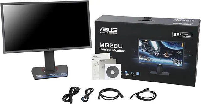Alt view image 11 of 12 - ASUS MG28UQ Black 28" 1ms (GTG) 3840 x 2160 4K UHD Adaptive-Sync (FreeSync) Gaming Monitor, w/ Asus Exclusive GamePlus and Flicker Free Technology, Pivot & Height Adjustment, Built-in Speakers
