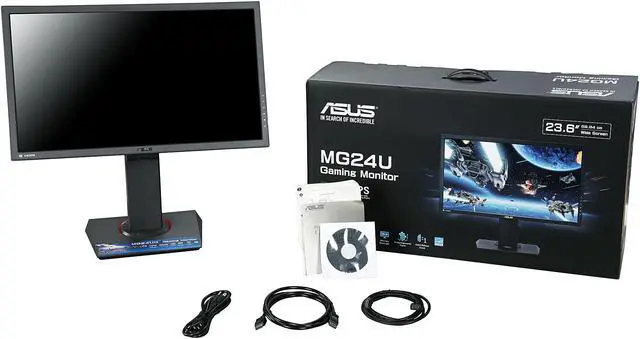 Alt view image 9 of 9 - ASUS MG24UQ Black 23.6" IPS 4K UHD Adaptive-Sync (Free Sync) LCD/LED Gaming Monitor, 3840 x 2160, W/ Asus Excusive GamePlus and Flicker Free Technology, Built-in Speakers