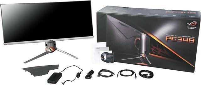 Alt view image 8 of 9 - ASUS ROG Swift PG348Q 34" Ultra WQHD 3440 x 1440 100Hz Curved IPS G-Sync Asus Eye Care with Ultra Low-Blue Light & Flicker-Free Gaming Monitor with Speakers Tilt Swift Height-Adjustable VESA Mount