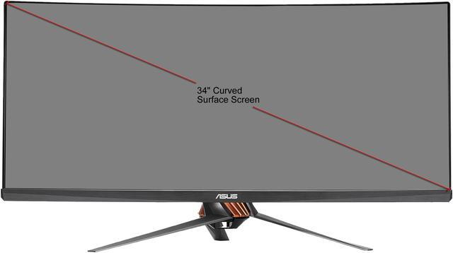 Alt view image 9 of 9 - ASUS ROG Swift PG348Q 34" Ultra WQHD 3440 x 1440 100Hz Curved IPS G-Sync Asus Eye Care with Ultra Low-Blue Light & Flicker-Free Gaming Monitor with Speakers Tilt Swift Height-Adjustable VESA Mount