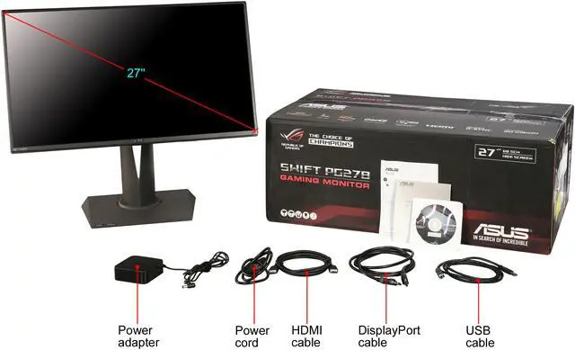 Alt view image 12 of 11 - Asus ROG Swift PG278QR 27" 2560x1440 1ms 165Hz G-SYNC DisplayPort HDMI Non-Glare Gaming Monitor