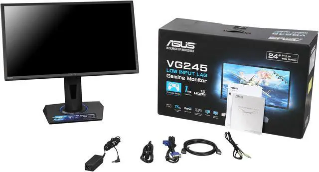 Alt view image 12 of 12 - ASUS VG245H 24" 1920 x 1080 1ms (GTG) Asus Eye Care with Ultra Low-Blue Light & Flicker-Free Console Gaming Monitor AMD FreeSync Built-in Speakers VESA Mountable Height & Pivot Adjustment