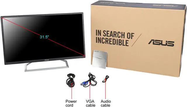 Alt view image 6 of 6 - ASUS VA325H Black 32" (31.5" viewable)  Widescreen IPS Monitor, ASCR 100,000,000:1 (1,200:1) 250 cd/m2, Dual Built-in Speakers, HDMI, VGA