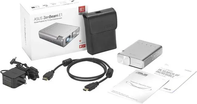 Alt view image 5 of 8 - ASUS Zenbeam E1 854 x 480 0.2" DLP Pocket LED Projector, 150 Lumens, Built-in 6000mAh Battery, Up to 5-hour Projection, Power Bank 3500:1