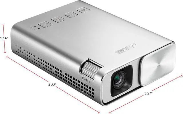 Alt view image 6 of 8 - ASUS Zenbeam E1 854 x 480 0.2" DLP Pocket LED Projector, 150 Lumens, Built-in 6000mAh Battery, Up to 5-hour Projection, Power Bank 3500:1