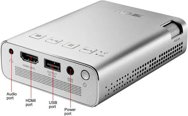 Alt view image 7 of 8 - ASUS Zenbeam E1 854 x 480 0.2" DLP Pocket LED Projector, 150 Lumens, Built-in 6000mAh Battery, Up to 5-hour Projection, Power Bank 3500:1