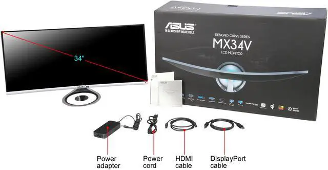 Alt view image 7 of 7 - ASUS Designo Curved MX34VQ 34" UWQHD 3440x1440 2K Resolution 100Hz DP HDMI AMD Adaptive FreeSync Technology Qi Wireless Charger Asus Eye Care Frameless Monitor