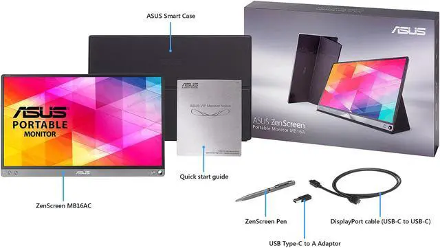 Alt view image 6 of 7 - ASUS MB16AC Dark Gray 15.6" LED Backlight IPS Portable Monitor 220 cd/m2 800:1