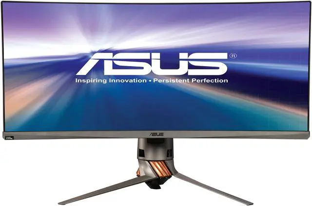 Alt view image 2 of 10 - ASUS ROG Swift PG348Q 34" QHD 3440 x 1440 2K Resolution Overclockable 100Hz HDMI DisplayPort NIVIDA G-SYNC Built-in Speakers  Ultra-Wide Backlit LED Curved IPS Gaming Monitor