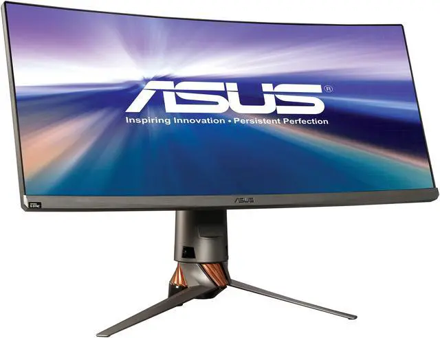 Alt view image 3 of 10 - ASUS ROG Swift PG348Q 34" QHD 3440 x 1440 2K Resolution Overclockable 100Hz HDMI DisplayPort NIVIDA G-SYNC Built-in Speakers  Ultra-Wide Backlit LED Curved IPS Gaming Monitor