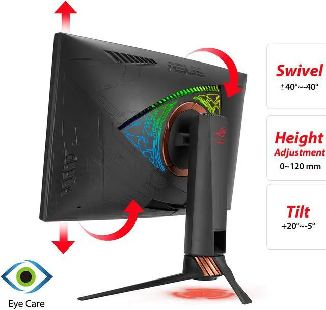 Alt view image 4 of 5 - ASUS ROG Swift PG27VQ 27" WQHD 2560 x 1440 1ms 165Hz HDMI, DisplayPort G-SYNC Aura Sync Curved Gaming Monitor with Eye Care