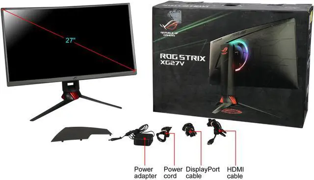 Alt view image 10 of 9 - ASUS ROG Strix XG27VQ 27" Full HD 1920x1080 1ms 144Hz HDMI DisplayPort Dual-Link DVI-D FreeSync Technology Flicker Free RGB Lightning Backlit LED Curved Gaming Monitor