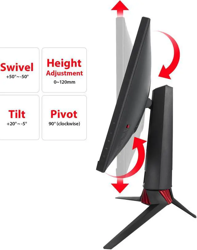 Alt view image 4 of 5 - ASUS ROG Strix XG248Q 23.8" Full HD 1080p 240Hz 1ms Eye Care G-SYNC compatible FreeSync Esports Gaming Monitor with DP dual HDMI