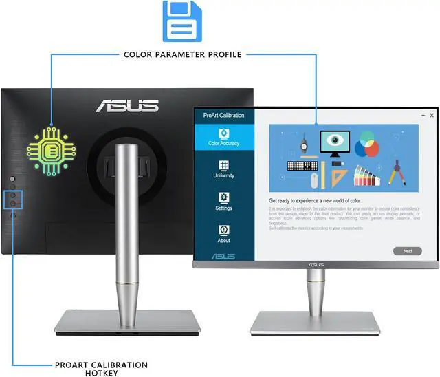 Alt view image 4 of 5 - ASUS PA24AC 24.1" (16:10) WUXGA 1920 x 1200 HDR 100% sRGB DP HDMI USB-C ProArt Monitor with Eye Care