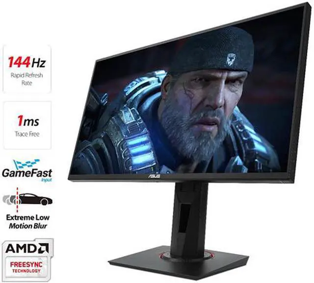 Alt view image 4 of 6 - ASUS VG258Q 24.5" Full HD 1080p 144Hz 1ms Eye Care G-SYNC Compatible FreeSync Gaming Monitor with DP HDMI DVI