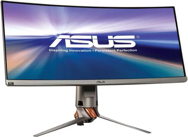 Alt view image 3 of 10 - Asus ROG Swift PG348Q 34" 3440x1440 QHD Overclockable 100Hz NVIDIA G-SYNC Built-In Speakers Asus Eye Care Backlit LED Curved LCD Ultra-Wide IPS Gaming Monitor