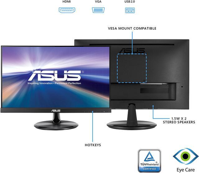 Alt view image 5 of 9 - ASUS VT229H 22" (21.5" Viewable) Full HD 1920 x 1080P IPS, 178° Wide Viewing Angle, Frameless, Flicker free, Low Blue Light, HDMI Touchscreen Monitor