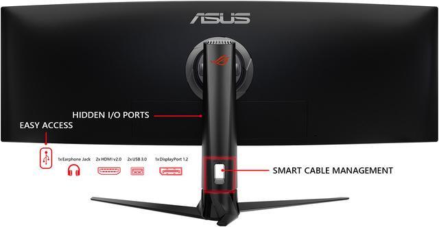Alt view image 5 of 7 - ASUS ROG Strix XG49VQ 49" Super Ultra-Wide HDR Curved Gaming Monitor - 32:9 (3840 x 1080), 144Hz, FreeSync 2, DisplayHDR 400, Eye Care with DP HDMI