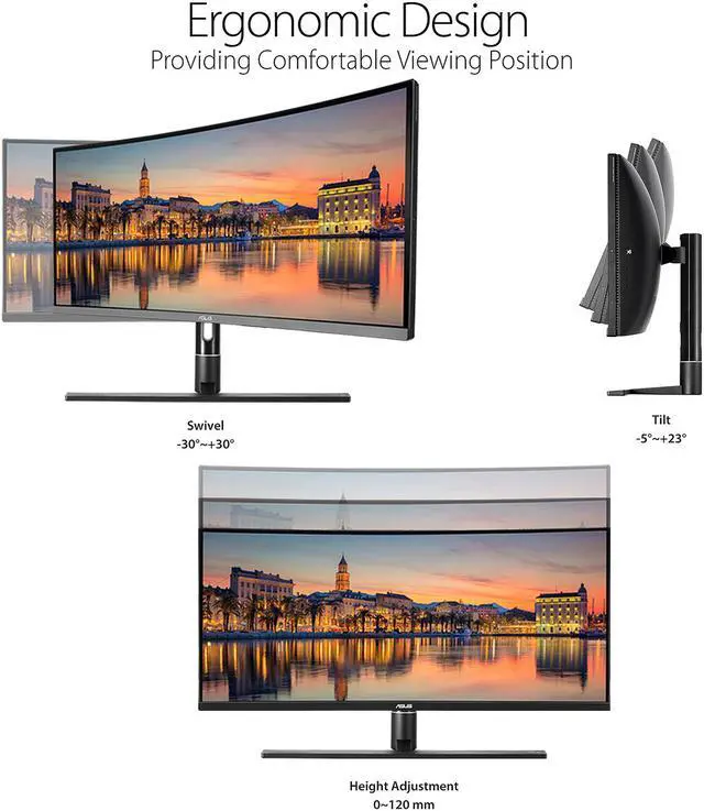 Alt view image 5 of 6 - ASUS ProArt PA34VC 34" Curved Monitor UWQHD 100Hz HDR-10 IPS Eye Care, Thunderbolt 3, DisplayPort 1.2, HDMI 2.0b