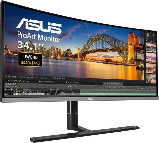 Main image of ASUS ProArt PA34VC 34" Curved Monitor UWQHD 100Hz HDR-10 IPS Eye Care, Thunderbolt 3, DisplayPort 1.2, HDMI 2.0b