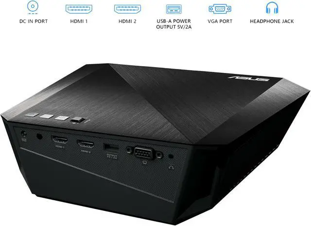 Alt view image 3 of 5 - ASUS F1 LED Projector, FULL HD (1920 x 1080), 1200 Lumens, Short Throw, Horizontal & Vertical Keystone Adjustment , Auto Focus, 2.1 Channel Audio, Audio by Harman Kardon, Wireless Projection, HDMI