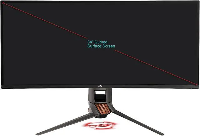 Alt view image 2 of 5 - ASUS ROG Swift PG349Q Ultra-wide Curved Gaming Monitor - 34" 21:9 Ultra-wide QHD (3440 x 1440), Overclockable 120Hz , G-SYNC
