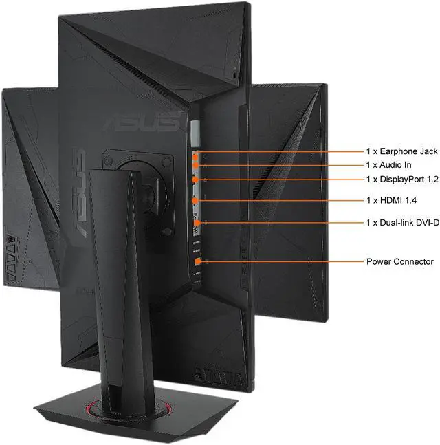 Alt view image 7 of 8 - ASUS VG248QG 24" Full HD 1920 x 1080 0.5ms 165Hz(overclockable) Gaming Monitor, G-SYNC Compatible, Adaptive-Sync, ASUS Eye Care with Ultra Low-blue Light & Flicker-Free Technology