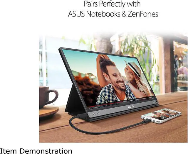 Alt view image 7 of 7 - ASUS ZenScreen GO MB16AHP 15.6" Full HD 1920x1080 USB Type-C Micro-HDMI Flicker-Free Blue Light Filter Built-in Battery Portable IPS Monitor