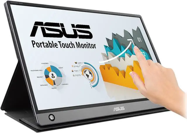 Alt view image 4 of 6 - ASUS ZenScreen MB16AMT 15.6" Full HD 1920 x 1080 USB Type-C Micro-HDMI Non-Glare HDCP Support Flicker-Free Built-in Speakers Low Blue Light Touchscreen Portable IPS Monitor