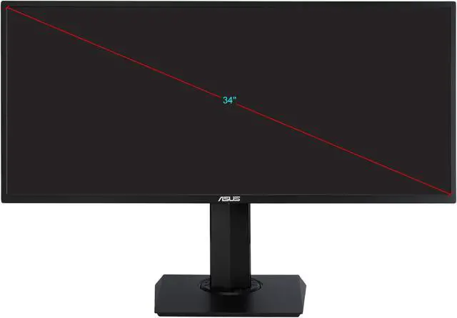 Alt view image 7 of 7 - ASUS VP348QGL 34" Quad HD 3440 x 1440 75Hz 2xHDMI DisplayPort Adaptive-SYNC/FreeSync HDR-10 Blue Light Filter Flicker Free Asus Eye Care Built-in Speakers Ultra Wide Backlit LED Gaming Monitor