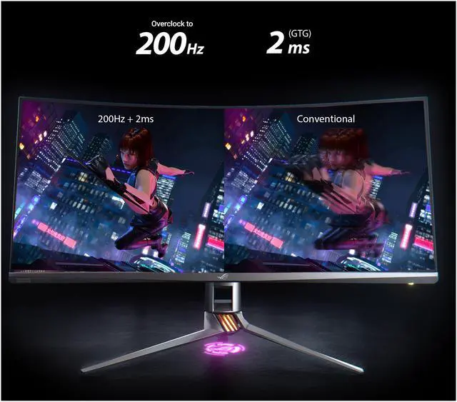 Alt view image 2 of 8 - ASUS ROG Swift PG35VQ 35" 21:9 Ultra-WQHD 3440 x 1440 2K Resolution 200Hz HDMI, DisplayPort NVIDIA G-SYNC HDR-10 Flicker-Free Low Blue Light LED Backlit Curved Gaming Monitor