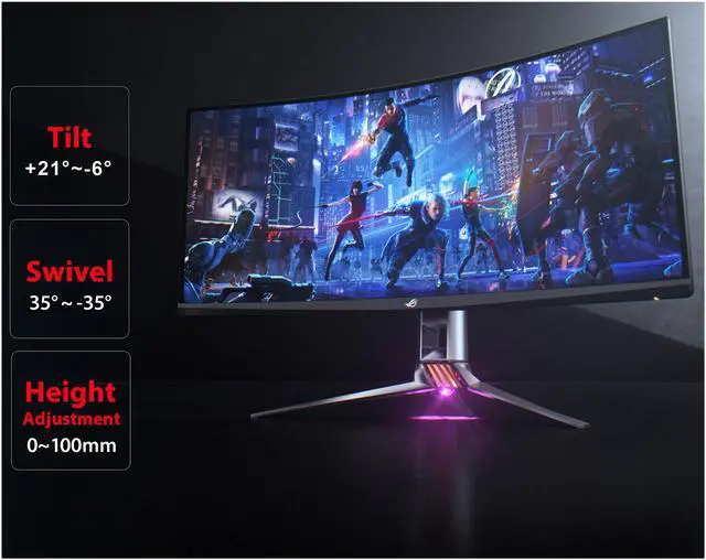 Alt view image 5 of 8 - ASUS ROG Swift PG35VQ 35" 21:9 Ultra-WQHD 3440 x 1440 2K Resolution 200Hz HDMI, DisplayPort NVIDIA G-SYNC HDR-10 Flicker-Free Low Blue Light LED Backlit Curved Gaming Monitor