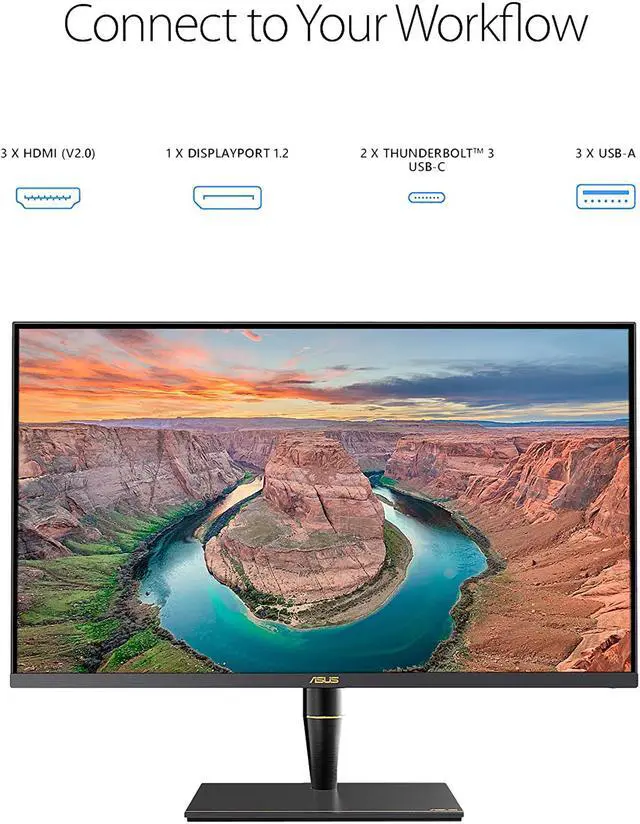Alt view image 6 of 8 - ASUS ProArt PA32UCX 32" 3840 x 2160 4K Resolution 2x Thunderbolt 3 USB-C 3x HDMI DisplayPort HDR Support FlickerFree Built-in Speakers ProArt Preset Modes Frameless Mini LED Professional IPS Monitor