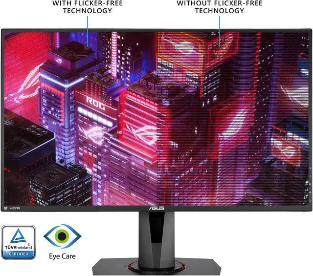 Alt view image 6 of 10 - ASUS VG278QR 27" Full HD 1920 x 1080 165Hz 0.5ms DisplayPort HDMI DVI-D G-SYNC Compatible Asus Eye Care Flicker-Free Technology Low Blue Light Built-in Speakers Backlit LED Gaming Monitor