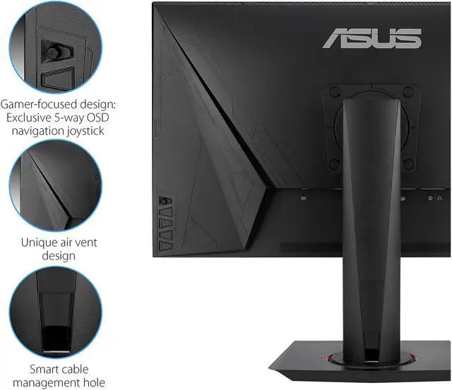 Alt view image 10 of 10 - ASUS VG278QR 27" Full HD 1920 x 1080 165Hz 0.5ms DisplayPort HDMI DVI-D G-SYNC Compatible Asus Eye Care Flicker-Free Technology Low Blue Light Built-in Speakers Backlit LED Gaming Monitor