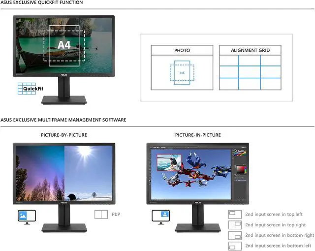 Alt view image 6 of 8 - ASUS 27" 1440P Professional Monitor (PB278QV) - QHD (2560 X 1440) 75Hz, Adaptive-Sync, Eye Care, DisplayPort, HDMI, Dual-Link DVI, VGA, Black